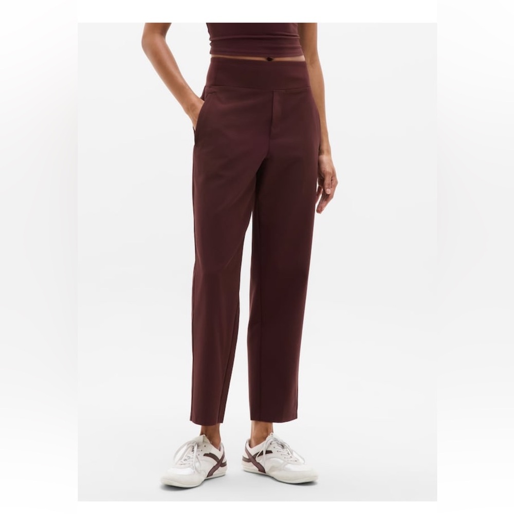 NWT-Athleta Maroon Endless Pant, Size 12, 6/P